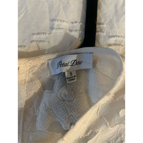 Petal Dew Cream Babydoll Tiered Midi Sun Dress Size Small - Picture 4 of 5